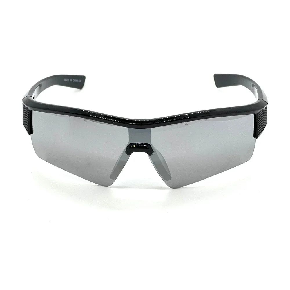 Sport Sunglasses‎ Men's Half Frame Silver Mirrored Lens Running Cycling Glasses